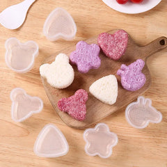 Transparent Plastic Onigiri Mold Set Japanese-style Onigiri and Sushi Mold Set Sushi Cartoon-themed Onigiri Molds For Children