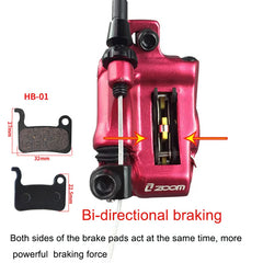 ZOOM HB-100 XTECH MTB Hydraulic Disc Brake Kit for Mountain/Electric Folding Bike Front Rear Clamps Bicycle Accessories