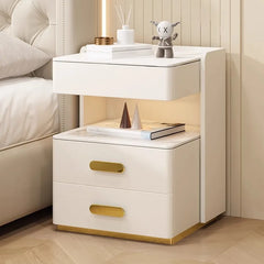 Smart bedside table with sensor light fingerprint lock Bluetooth speaker USB interface wireless charging bedroom bedside table