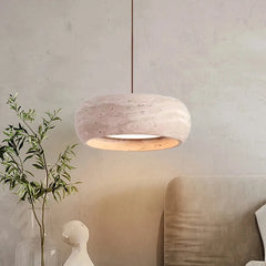 Nordic Minimalist Bedroom Bedside Pendant Light Wabi Sabi Yellow Travertine Chandelier Restaurant Bar Dining Room Fixture