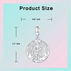 925 Sterling Silver Archangel St. Michael Warrior Angel Pendant Symbol Charm Fit Original Charm Bracelets Women DIY Jewelry Gift