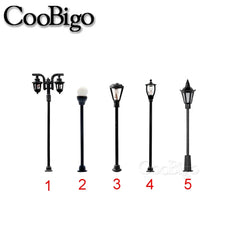 10pcs Micro Street Lamp Road Streetlight Mini Lamppost Light LED Lighting Miniature Model DIY Craft Garden Landscape Decoration