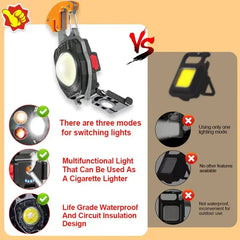 Led Keychain Flashlight, 500 Lumens Rechargeable Waterproof Portable Work Light, 7 Light Modes, Pocket Lamp with Battery Display
