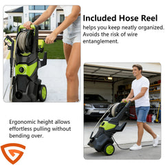 Electric Pressure Washer, 52.5 FT 5000PSI 3.2GPM Pressure Cleaner with 4 Nozzles