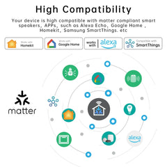 Matter WiFi Smart Switch 16A Smart Home Light Switch Relay Module Voice Control Work with Alexa Google Homekit Smartthings Tuya