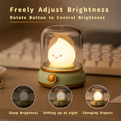 Cute Flame Lamp Candle Night Light Desktop LED Decorative Lamp USB Rechargeable Night Light Bedroom Creative Children's Gift