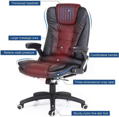 Office Chairs with Footrest 360° Swivel 2-point Massage Computer Chair Adjustable High Back
