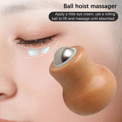Facial Roller Mini Massager Handheld Wooden Acupressure Tool for Face Neck Shoulder Muscle Relaxation Skin Care Stress Relief