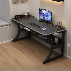 Ergonomic Gaming Computer Desk Storage Shelf Home Office Study Station Adjustable Height Desktop Table Cable Management Desks
