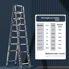 Stainless steel telescopic ladder Multifunctional herringbone ladder Portable folding ladder Bamboo ladder Lifting ladder
