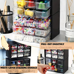 Dustproof Multi-Grid Desktop Drawer Organizer - Portable Storage Box for Jewelry, Cosmetics, Desk Drawer Organizer Box