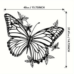 Butterfly Metal Wall Art Sculpture - Art Deco Style 1pc, Animal-Inspired Living Wall Decor, Housewarming Gift