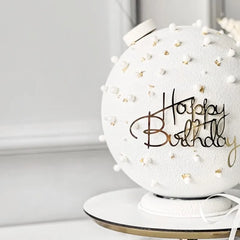 New Simple Style Happy Birthday Cake Topper Flank Footless Gold Acrylic Kids Party Cake Toppers Baby Shower Dessert Decoration