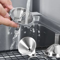 3 Piece Stainless Steel Funnels Set Multipurpose Kitchen Funnel Set for Transferring Liquid Dry Ingredients Powder