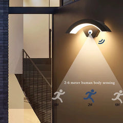 Semicircular Wall Lamp IP65 Waterproof Outdoor Wall Light with Sensor Garden Lights Street Corridor Stairs Garden Porch