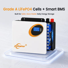 Jsdsolar 25.6V 100Ah LiFePO4 Battery 100A BMS 2560Wh Solar Lithium Iron Phosphate Battery 6000+ Cycles CAN RS485 For Solar Power System