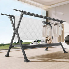 Floor-to-ceiling drying rack Aluminum alloy outdoor foldable free installation drying rack Children's clothing drying rack