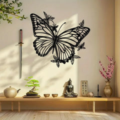 Butterfly Metal Wall Art Sculpture - Art Deco Style 1pc, Animal-Inspired Living Wall Decor, Housewarming Gift