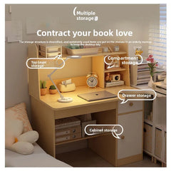 Desk, bookshelf, integrated computer desk, home bedroom, small table for students to learn to write