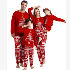 Family Christmas Pajamas Mom Dad Kids Matching Clothing Set Baby Dog Romper Pjs Soft Loose 2 Pieces Suit Homewear Xmas Look 4XL