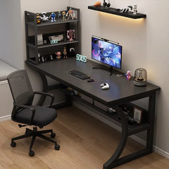 Ergonomic Gaming Computer Desk Storage Shelf Home Office Study Station Adjustable Height Desktop Table Cable Management Desks