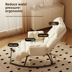Lazy rocking chair Home retro balcony Leisure folding reclining chair Sofa chair Bedroom Single person can sit and lie down