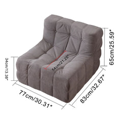 Plush Corduroy Full Sponge Floor Chair - Tufted Modular Lazy Sofa, Comfortable Accent Chair for Home Decor