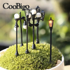 10pcs Micro Street Lamp Road Streetlight Mini Lamppost Light LED Lighting Miniature Model DIY Craft Garden Landscape Decoration