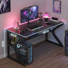 80x50x75cm Modern Large Home Office Desk,Simple Executive Writing Table with Storage,Metal Wooden Study Work PC Gaming Table