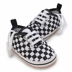 2025 New Baby Canvas Sneakers Anti-slip Soft Plaid Baby Boy Girl Shoes Newborns First Walkers Infant Baby Unisex Casual Shoes