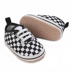 2025 New Baby Canvas Sneakers Anti-slip Soft Plaid Baby Boy Girl Shoes Newborns First Walkers Infant Baby Unisex Casual Shoes
