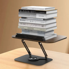 Book Stand for Reading Adjustable Book Holder with 360° Swivel Foldable Cookbook Stand Textbook Stand for Music Scores Recipe