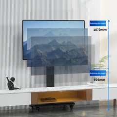 Rolling TV Stand for 10-43 Inch TVs PC, Portable Mobile TV Cart on Wheels Universal Floor Stands with Swivel Mount Fit Corner
