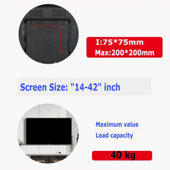 TV Wall Mount Fixed for Most 14-42" LED, LCD and Plasma Flat/Curved TVs with Max VESA 200X200 Space Saving Universal TV Bracket