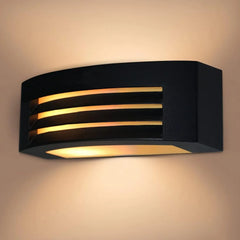 Aluminum Black Grille Wall Sconces E27 Base IP54 Waterproof Outdoor Wall Lamp Balcony Courtyard Porch Hallway Corridor Lighting