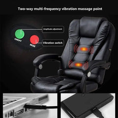 Office Chairs with Footrest 360° Swivel 2-point Massage Computer Chair Adjustable High Back