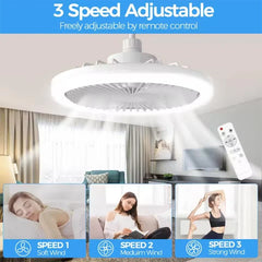 Smart 3-in-1 Ceiling Fan LED Lights Remote Control 3-Speed E27 Lighting Base for Bedroom Living Room Electric fan AC85-260V