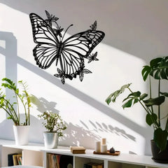 Butterfly Metal Wall Art Sculpture - Art Deco Style 1pc, Animal-Inspired Living Wall Decor, Housewarming Gift