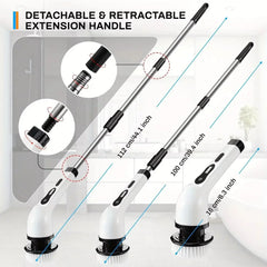 9-in-1 Wireless Rotating Electric Cleaning Brush - Household Multi-scene Scrubber for Bathroom, Kitchen & Toilet Deep Cleaning