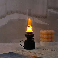Calcifer Flameless Night Light Halloween Retro Decorative Candle Light Cartoon Anime Kerosene Lamp Bedroom Bedside Table Lamp