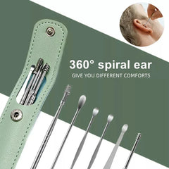 Effective 6Pcs Earwax Cleaning Tool with Spiral Earpick and Ear Curette, Ear Care Tool for Daily Use