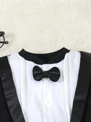 Autumn Infant Baby Boy Rompers Cotton Gentleman Footed Romper Prince Costume Infant Jumpsuits Boys Formal Clothes For 0-12M