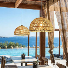 Newest hemp rope woven pendant lamp pastoral restaurant tea room inn bar bedroom rattan indoor chandelier lighting AC95-260V