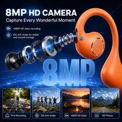 2026 Smart Camera Earphone 8MP Photo Video Voice Recording WiFi File Transfer Bluetooth Call AI Translator Wearable Headset