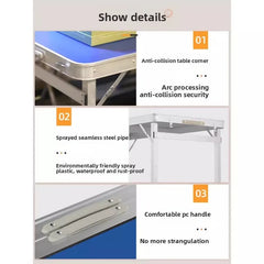 Folding table stall folding outdoor portable lifting work table camping picnic night market folding table and chairs