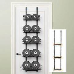 Over the Door Pantry Organizer Multi-Layer Storage Shelves Metal Hanging Spice Rack for Kitchen & Bathroom Door
