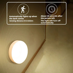 LED Night Lamp with Human Body Sensor Automatic Lighting Type-C Charging Wireless Magnetic Wireless Magentic Night Light