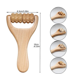 1Pcs Wooden Massage Roller, Multi-Functional Body Roller for Cellulite Reduction, Eases Muscle Tension ,Natural Muscle Roller