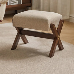 Solid Wood Footstool Soft Household Shoe Bench Doorway Stool Living Room Small Bench Sitting Stool for Bedside Dressing Room