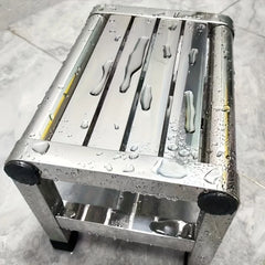 Multi Functional Stainless Steel Stool - Durable Thick & Sturdy Stool, Ideal for Living Room, Bathroom, Kitchen, Corridors